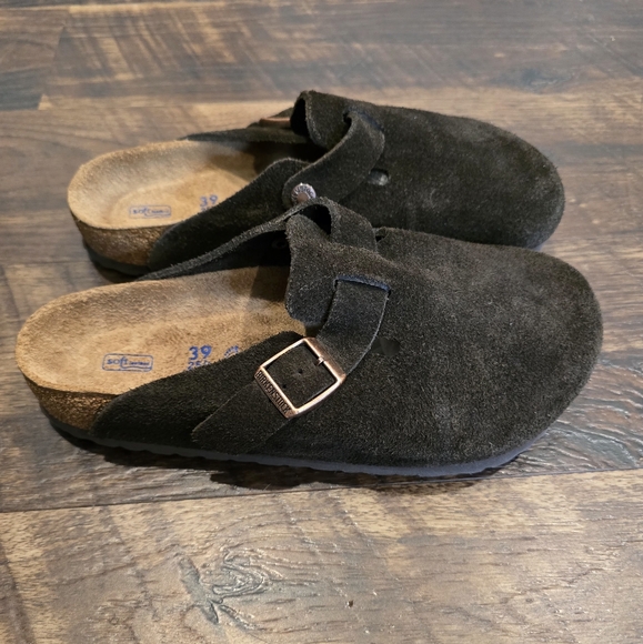 Birkenstock Shoes - Birkenstock Womens 39, US 8-8.5 Mocha  Suede Leather Casual Comfort Clogs